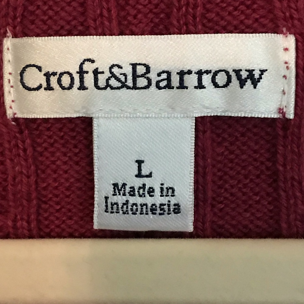 NWT Croft & Barrow Red Cable Knit Sweater L - Picture 3 of 4